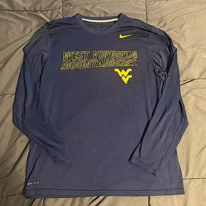 WV Mountaineers long sleeve Dri-Fit Nike shirt